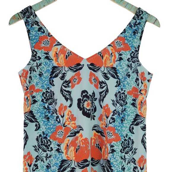 Cabi Aqua Mist Maya V-Neck Shift Mini Dress, Floral Print, Sz XS - Picture 4 of 11